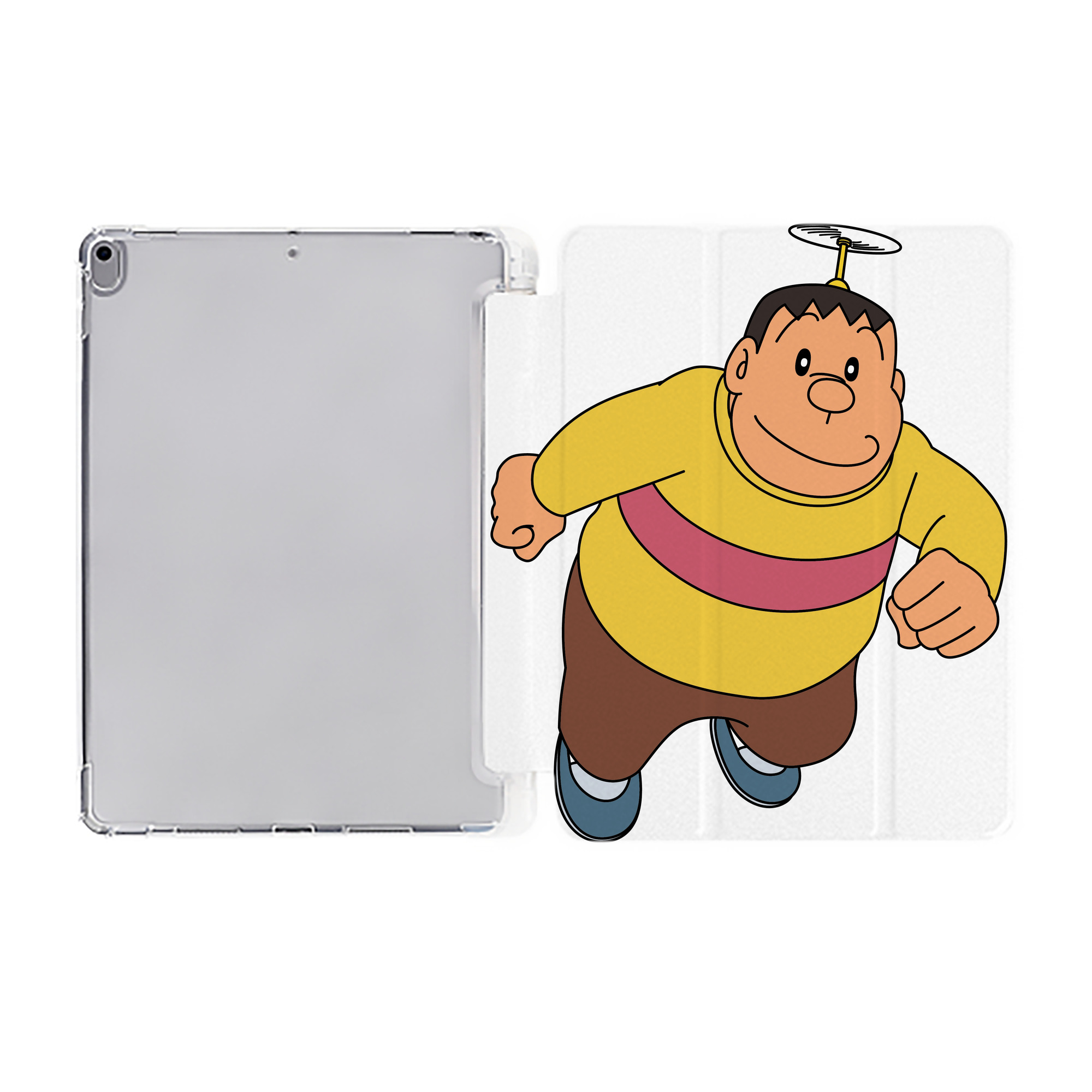 （画像用） ドラえもん 剛田武 Doraemon Gouta Takeshi IPad ケース ペン収納付き 三つ折りスタンド PUレザー×シリコン 対応機種9.5/10.5/10.9インチ